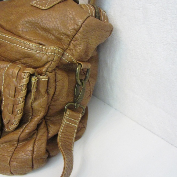 Nine West Vintage American Collection Leather Shoulder Bag Light Brown w/Buckles - Picture 7 of 12